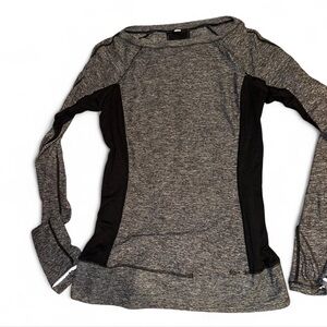 EUC LULULEMON FULL TILT LONG SLEEVE - BLACK/GREY